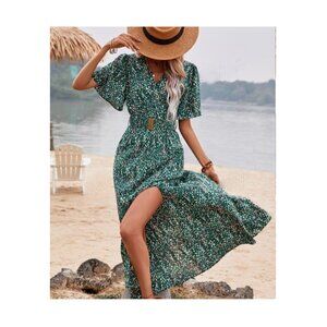 Floral Print Split Dress